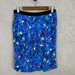 Boden Skirt Women 6 Bold Blue Abstract Print Work‎ Y2K Artsy Dopamine Dressing